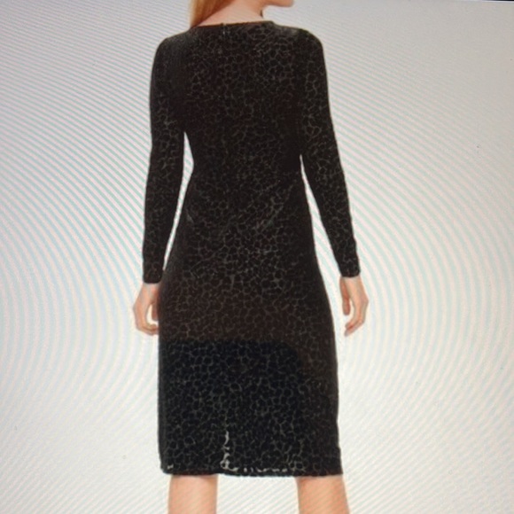 Talbots Cheetah velvet like print dress Med - Picture 2 of 9